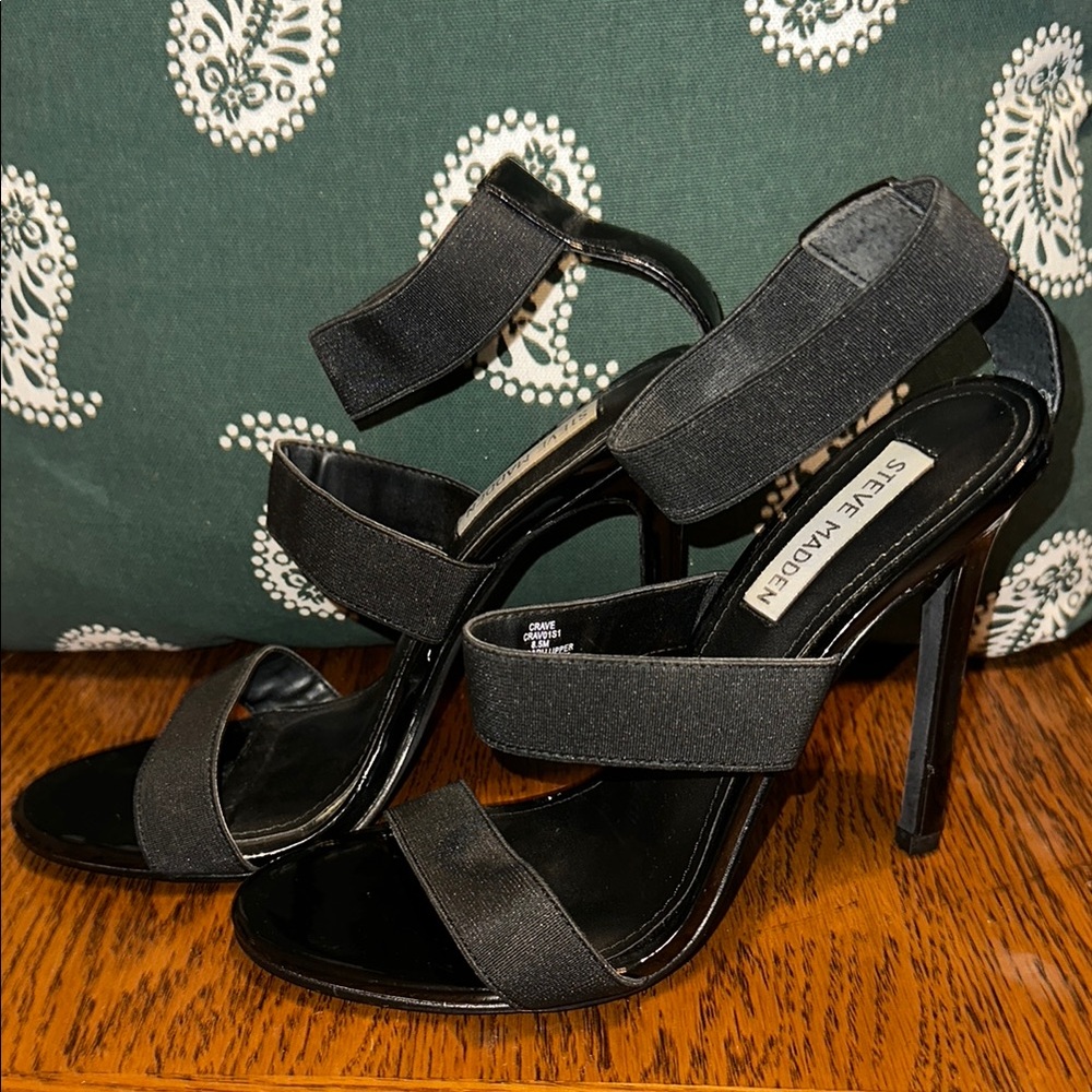 Steve Madden Black Strappy Heels